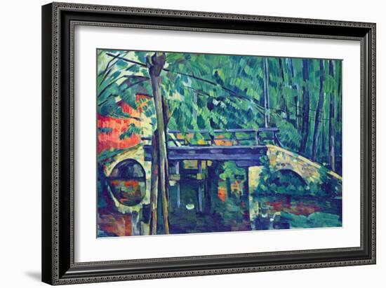 Bridge In The Forest-Paul Cézanne-Framed Art Print