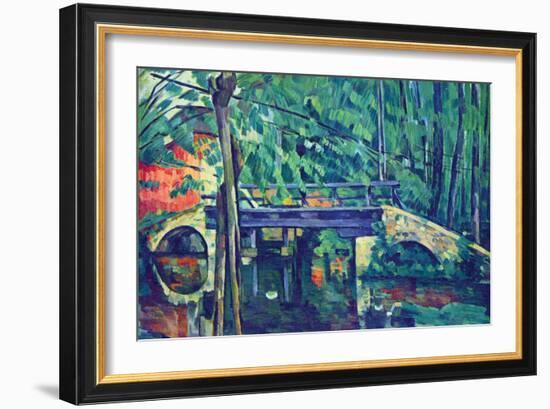 Bridge In The Forest-Paul Cézanne-Framed Art Print