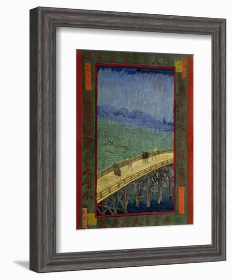 Bridge in the Rain (After Hiroshig), 1887-Vincent van Gogh-Framed Giclee Print