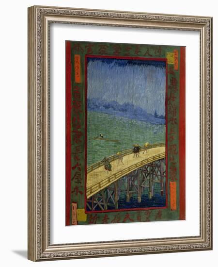 Bridge in the Rain (After Hiroshig), 1887-Vincent van Gogh-Framed Giclee Print