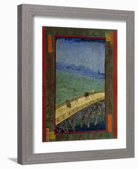 Bridge in the Rain (After Hiroshig), 1887-Vincent van Gogh-Framed Giclee Print