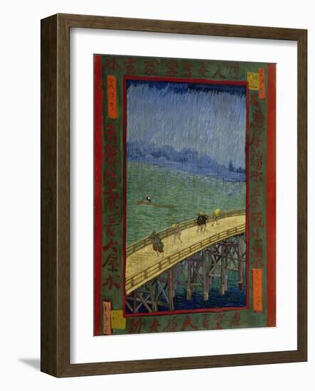 Bridge in the Rain (After Hiroshig), 1887-Vincent van Gogh-Framed Giclee Print
