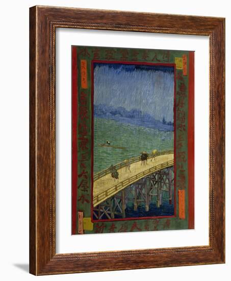 Bridge in the Rain (After Hiroshig), 1887-Vincent van Gogh-Framed Giclee Print