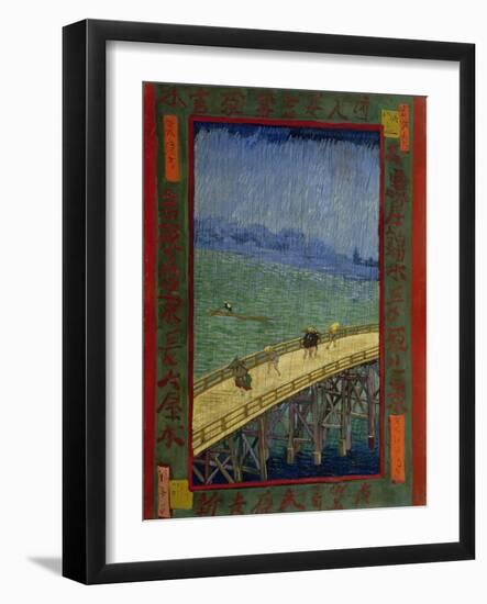 Bridge in the Rain (After Hiroshig), 1887-Vincent van Gogh-Framed Giclee Print