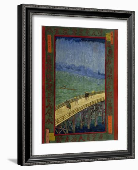 Bridge in the Rain (After Hiroshig), 1887-Vincent van Gogh-Framed Giclee Print