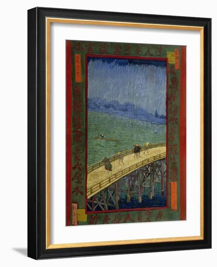 Bridge in the Rain (After Hiroshig), 1887-Vincent van Gogh-Framed Giclee Print