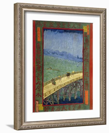 Bridge in the Rain (After Hiroshige)-Vincent van Gogh-Framed Giclee Print