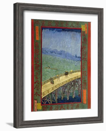 Bridge in the Rain (After Hiroshige)-Vincent van Gogh-Framed Giclee Print