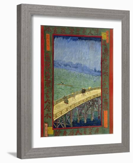 Bridge in the Rain (After Hiroshige)-Vincent van Gogh-Framed Giclee Print