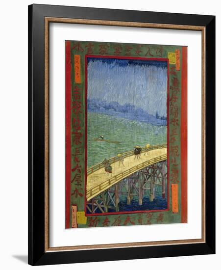 Bridge in the Rain (After Hiroshige)-Vincent van Gogh-Framed Giclee Print