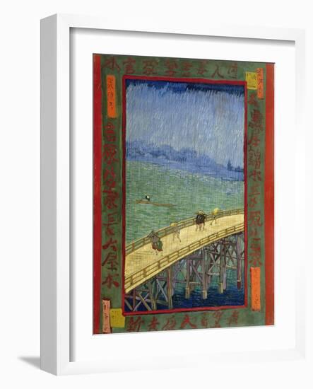 Bridge in the Rain (After Hiroshige)-Vincent van Gogh-Framed Giclee Print