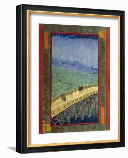 Bridge in the Rain (After Hiroshige)-Vincent van Gogh-Framed Giclee Print