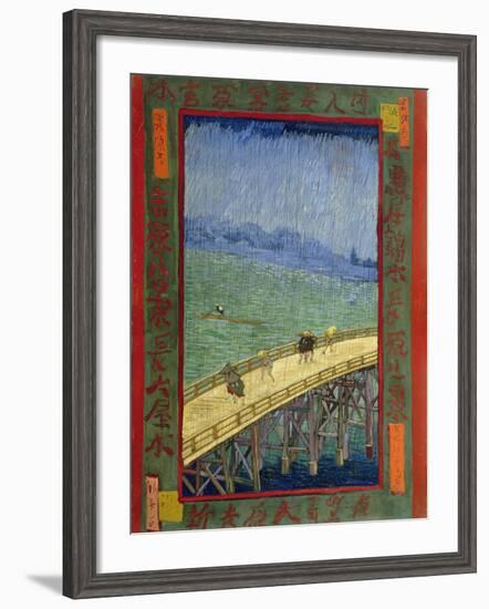 Bridge in the Rain (After Hiroshige)-Vincent van Gogh-Framed Giclee Print