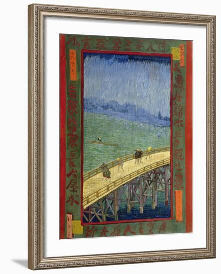 Bridge in the Rain (After Hiroshige)-Vincent van Gogh-Framed Giclee Print