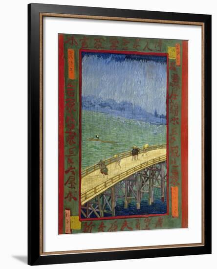 Bridge in the Rain (After Hiroshige)-Vincent van Gogh-Framed Giclee Print