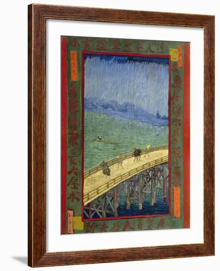 Bridge in the Rain (After Hiroshige)-Vincent van Gogh-Framed Giclee Print