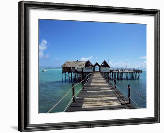 Bridge Leading to a Bar on the Water, Kiwengwa Beach, Zanzibar, Tanzania, East Africa, Africa-Yadid Levy-Framed Photographic Print