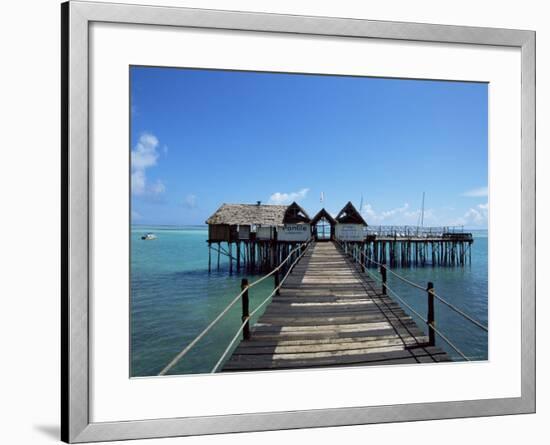 Bridge Leading to a Bar on the Water, Kiwengwa Beach, Zanzibar, Tanzania, East Africa, Africa-Yadid Levy-Framed Photographic Print