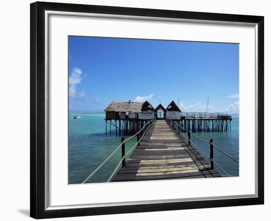 Bridge Leading to a Bar on the Water, Kiwengwa Beach, Zanzibar, Tanzania, East Africa, Africa-Yadid Levy-Framed Photographic Print