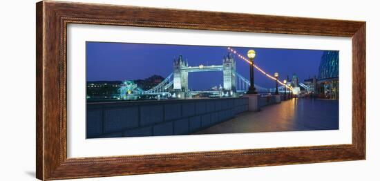 Bridge Lit Up at Night, Tower Bridge, River Thames, London, England-null-Framed Photographic Print