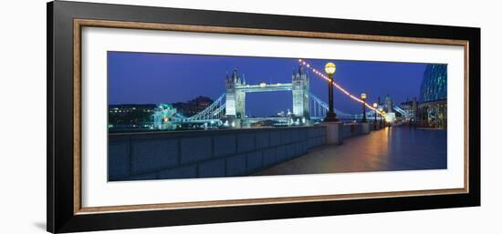 Bridge Lit Up at Night, Tower Bridge, River Thames, London, England-null-Framed Photographic Print