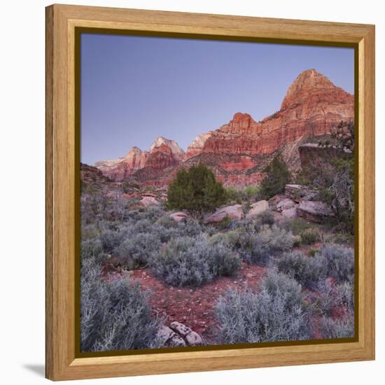 Bridge Mountain, Zion National Park, Utah, Usa-Rainer Mirau-Framed Premier Image Canvas