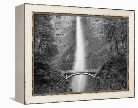 Bridge, Multnomah Falls, Columbia Gorge, Oregon, USA-Walter Bibikow-Framed Premier Image Canvas