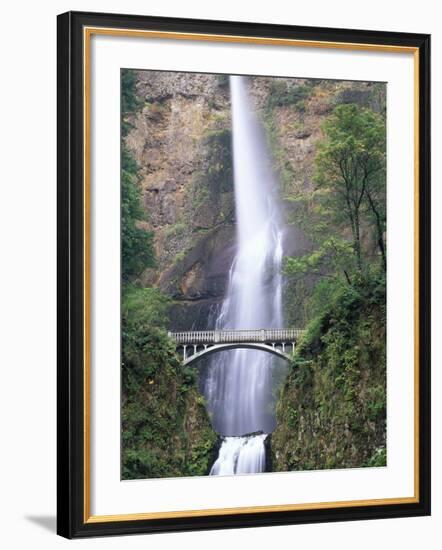 Bridge, Multnomah Falls, Columbia Gorge, Oregon, USA-Walter Bibikow-Framed Photographic Print