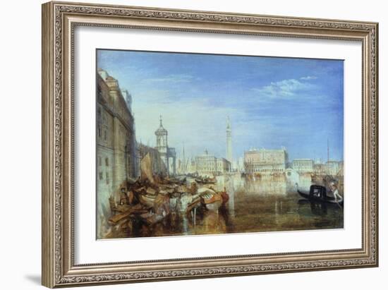 Bridge of Sighs, Ducal Palace and Custom-House, Venice: Canaletti Painting, 1833-J. M. W. Turner-Framed Giclee Print