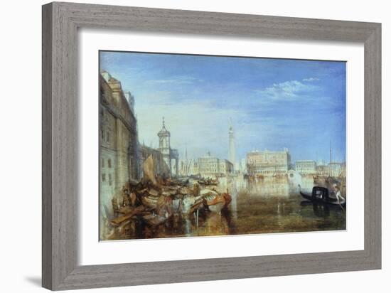 Bridge of Sighs, Ducal Palace and Custom-House, Venice: Canaletti Painting, 1833-J. M. W. Turner-Framed Giclee Print