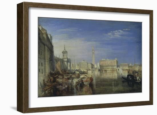 Bridge of Sighs, Ducal Palace and Custom-House, Venice: Canaletti Painting-J. M. W. Turner-Framed Giclee Print