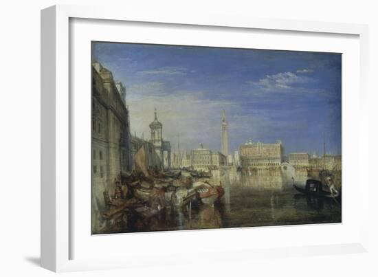 Bridge of Sighs, Ducal Palace and Custom-House, Venice: Canaletti Painting-J. M. W. Turner-Framed Giclee Print