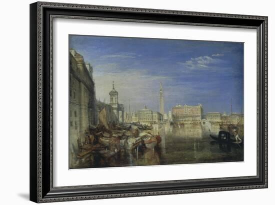 Bridge of Sighs, Ducal Palace and Custom-House, Venice: Canaletti Painting-J. M. W. Turner-Framed Giclee Print