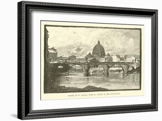 Bridge of St Angelo, with St Peter's in the Background-null-Framed Giclee Print