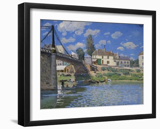 Bridge of Villeneuve-La-Garenne-Alfred Sisley-Framed Art Print