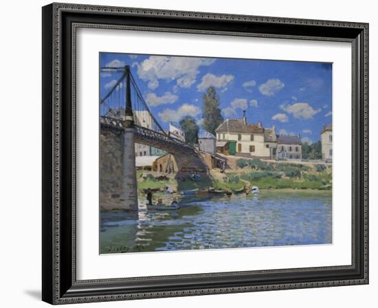Bridge of Villeneuve-La-Garenne-Alfred Sisley-Framed Art Print