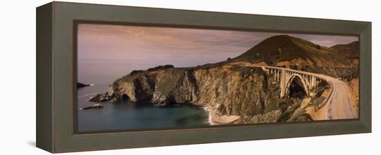 Bridge on a Hill, Bixby Bridge, Big Sur, California, USA-null-Framed Premier Image Canvas