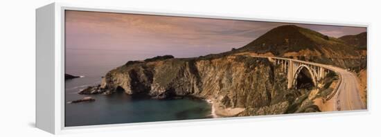 Bridge on a Hill, Bixby Bridge, Big Sur, California, USA-null-Framed Premier Image Canvas