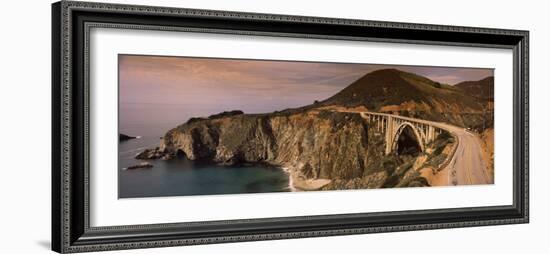 Bridge on a Hill, Bixby Bridge, Big Sur, California, USA-null-Framed Premium Photographic Print