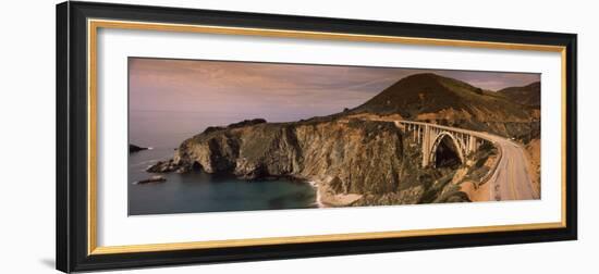 Bridge on a Hill, Bixby Bridge, Big Sur, California, USA-null-Framed Premium Photographic Print