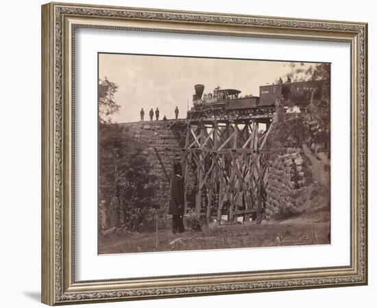 Bridge on Orange and Alexandria Rail Road, Repaired by Army Engineers under Col Herman Haupt, 1865-Andrew Joseph Russell-Framed Photographic Print