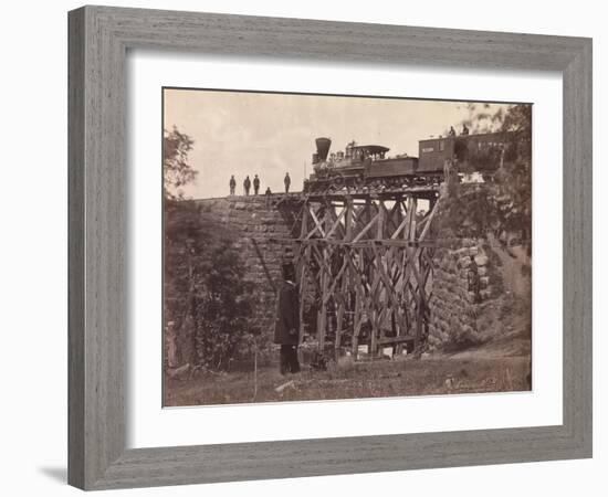 Bridge on Orange and Alexandria Rail Road, Repaired by Army Engineers under Col Herman Haupt, 1865-Andrew Joseph Russell-Framed Photographic Print