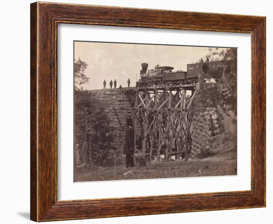 Bridge on Orange and Alexandria Rail Road, Repaired by Army Engineers under Col Herman Haupt, 1865-Andrew Joseph Russell-Framed Photographic Print