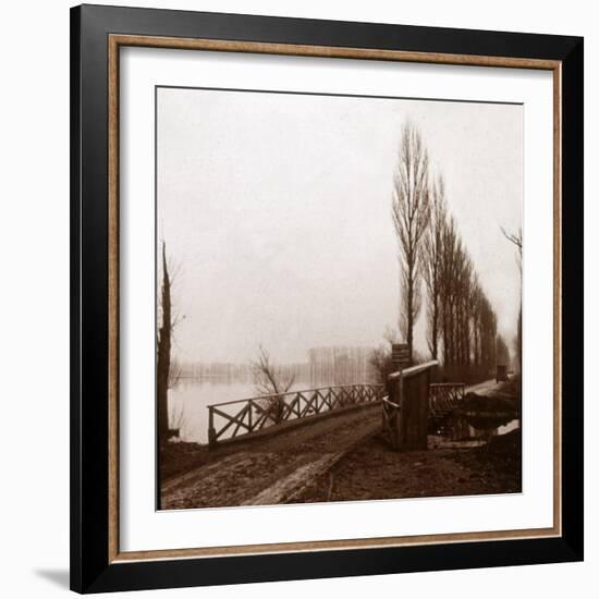 Bridge on the River Ailette, northern France, c1918-Unknown-Framed Photographic Print