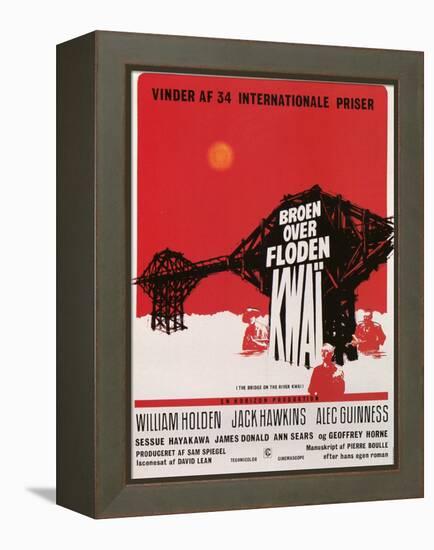 Bridge on the River Kwai, Danish Movie Poster, 1958-null-Framed Stretched Canvas