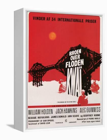 Bridge on the River Kwai, Danish Movie Poster, 1958-null-Framed Stretched Canvas