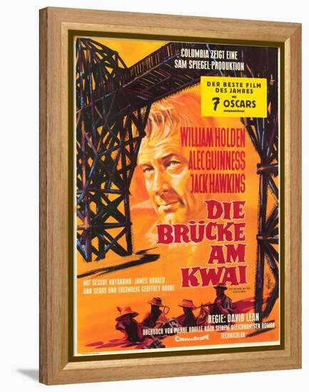 Bridge on the River Kwai, German Movie Poster, 1958-null-Framed Stretched Canvas