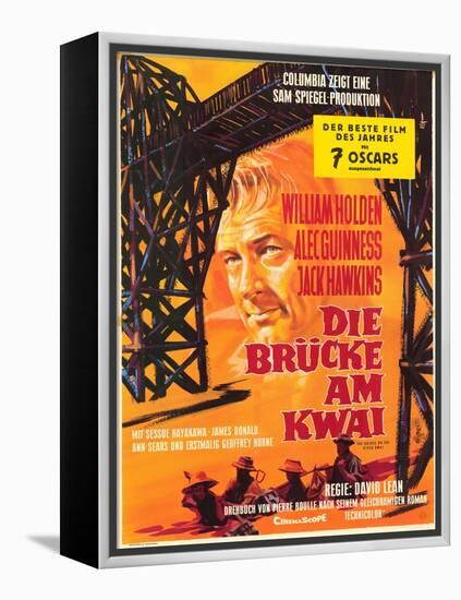 Bridge on the River Kwai, German Movie Poster, 1958-null-Framed Stretched Canvas