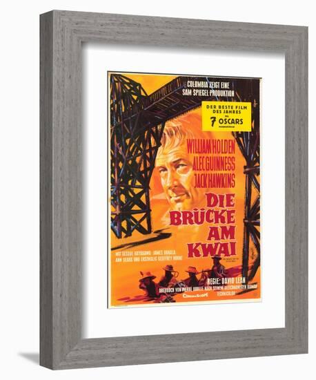 Bridge on the River Kwai, German Movie Poster, 1958-null-Framed Art Print