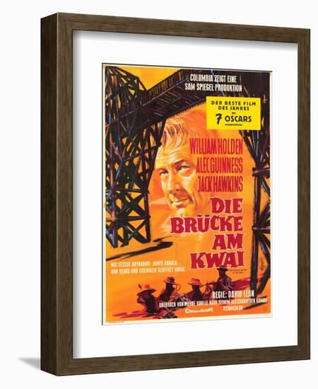 Bridge on the River Kwai, German Movie Poster, 1958-null-Framed Art Print